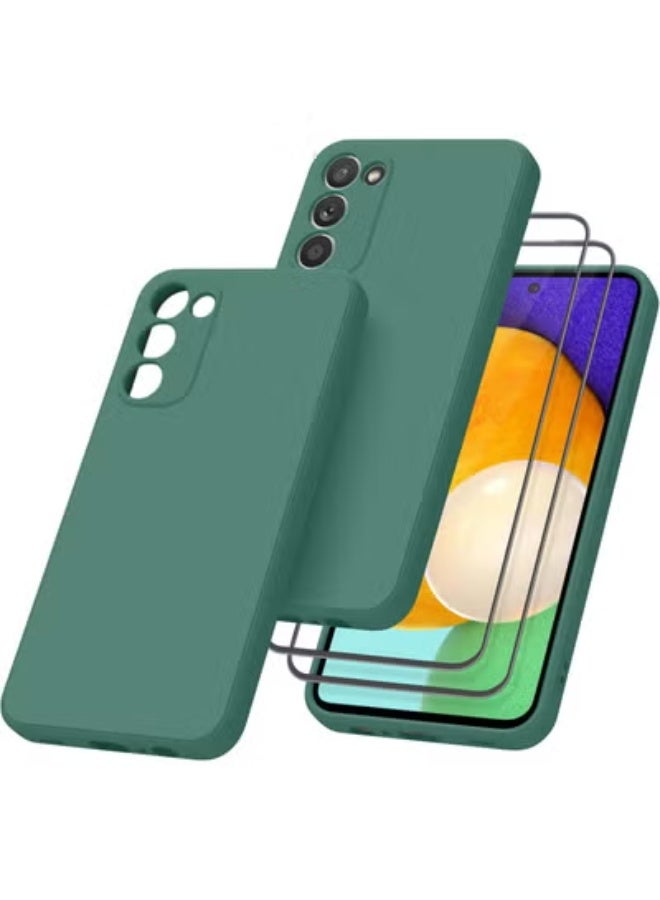جاجيك Samsung Galaxy S20 FE Case with 2 HD Screen Protectors, Ultra Slim Shockproof TPU Bumper, Camera Protection, Anti-Scratch Design, Soft Grip Finish – Protective Phone Cover, Deep Green - Image 1
