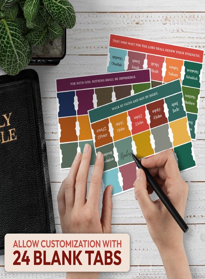 Only Zest 90 Christian Bible Tabs for Women, Men, and Kids - Assorted Colors - Large Print Laminated Labels - Bible Index Tabs for Church, Bible Study - Image 3