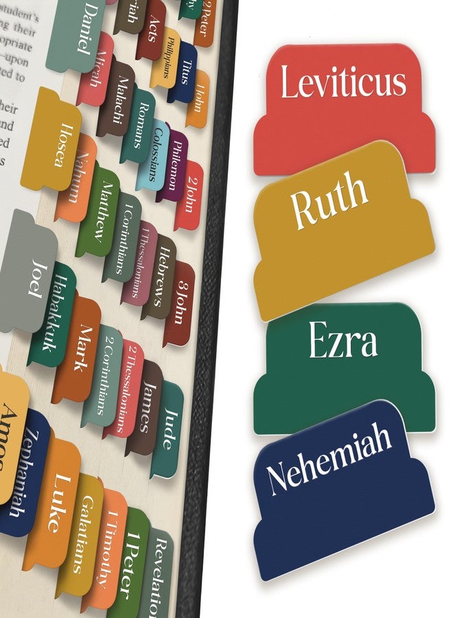 Only Zest 90 Christian Bible Tabs for Women, Men, and Kids - Assorted Colors - Large Print Laminated Labels - Bible Index Tabs for Church, Bible Study - Image 1