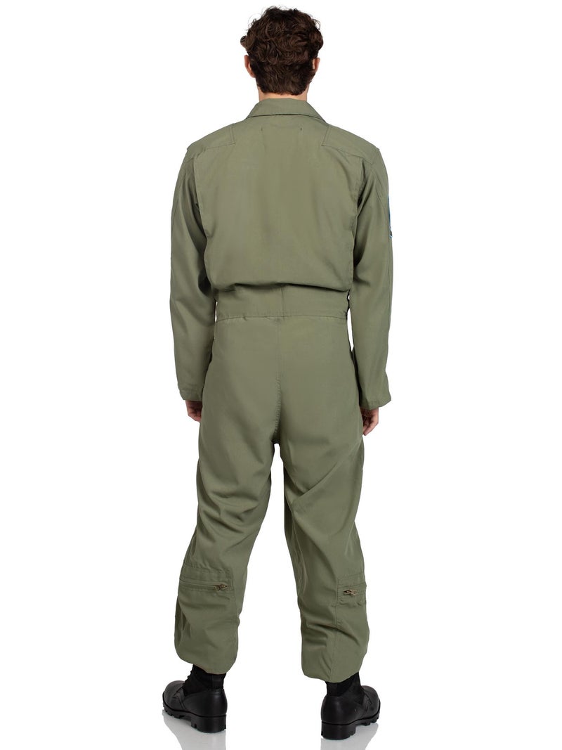 Leg Avenue Mens Licensed Top Gun Flight Suit Costume, SML/MED, Khaki/Green - Image 2