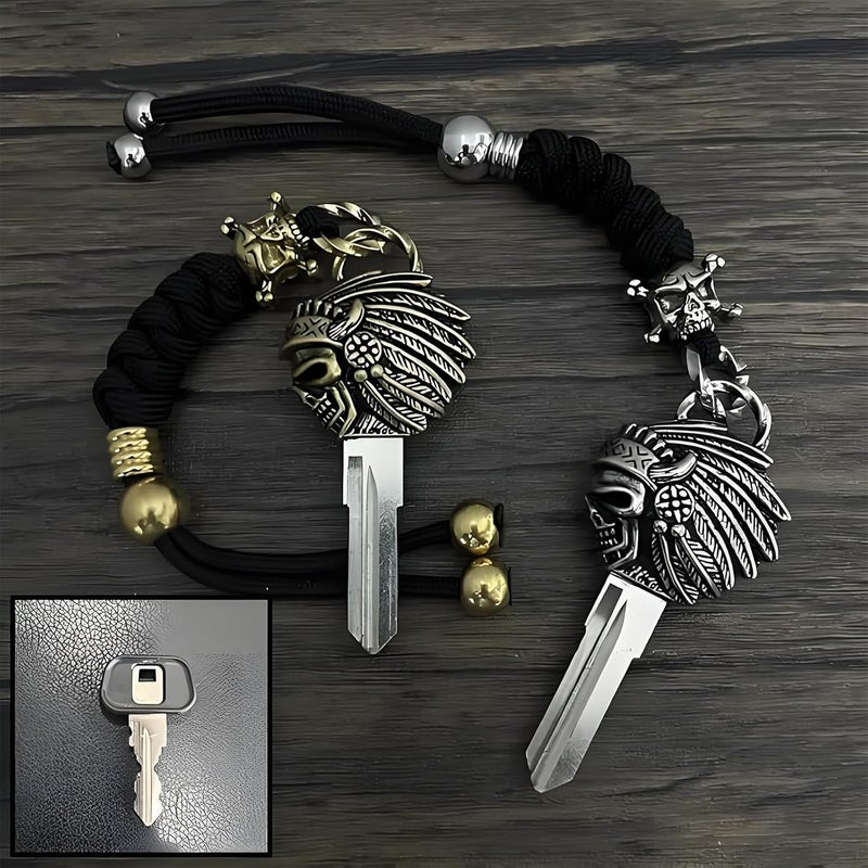 XIDAODIT Motorcycle Uncut Blade Blank Key for Indian Scout Motorcycles (2013-2022) - Brass - Image 4