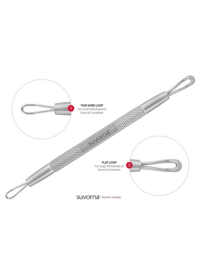 Suvorna - Blackhead Extractor Loop Whitehead Extractor Milia Remover Nose Blackhead Remover Tool Pore Extractor Black Head Remover For Face Pore Cleaner Pimple Popper Tool Pimple Extractor - Image 1