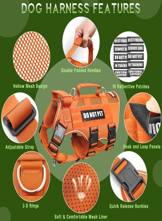 WINSEE Service Dog in Training Mesh Harness with 10 Pet Patches, Soft Air Mesh Breathable Tactical Dog Molle Vest, Reflective Military No Pull Dog Vest with Double Handle for Walking Hiking - Image 4