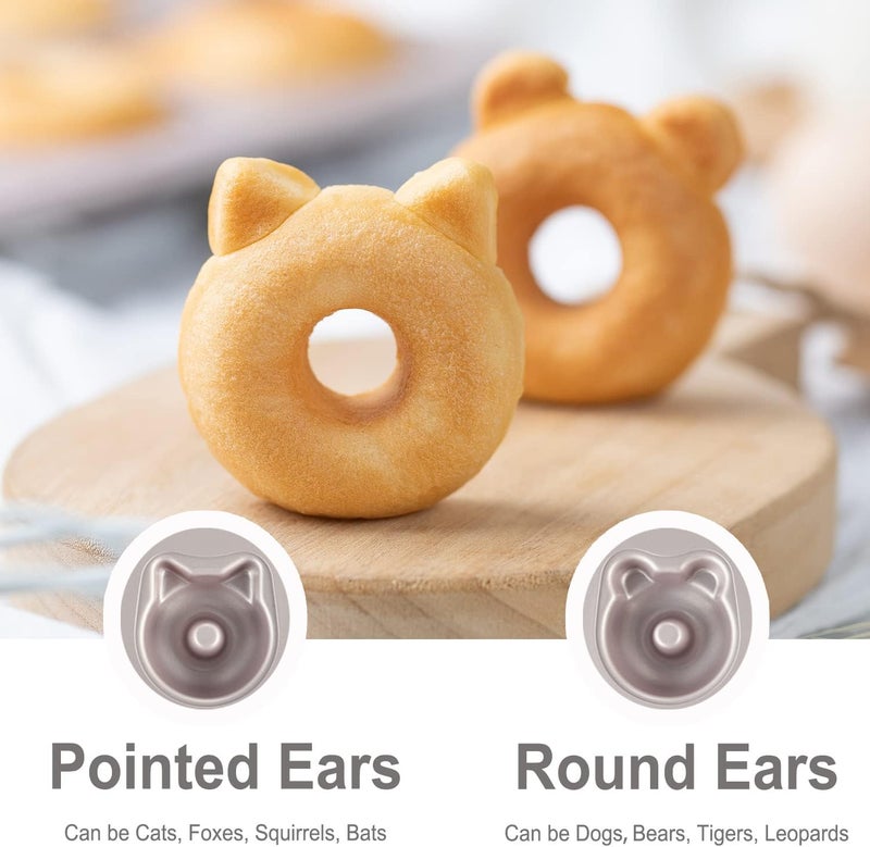 chefmade Donut Mold Cake Pan, 12-Cavity Non-Stick Bear-shaped Doughnut Bakeware for Oven Baking (Champagne Gold) - Image 4