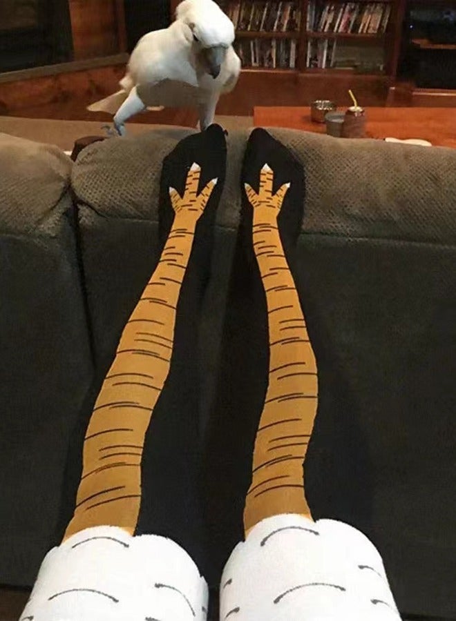 general one pair of women's knee high socks fashionable cartoon funny chicken feet sports fitness socks casual leg repair socks women - Image 1
