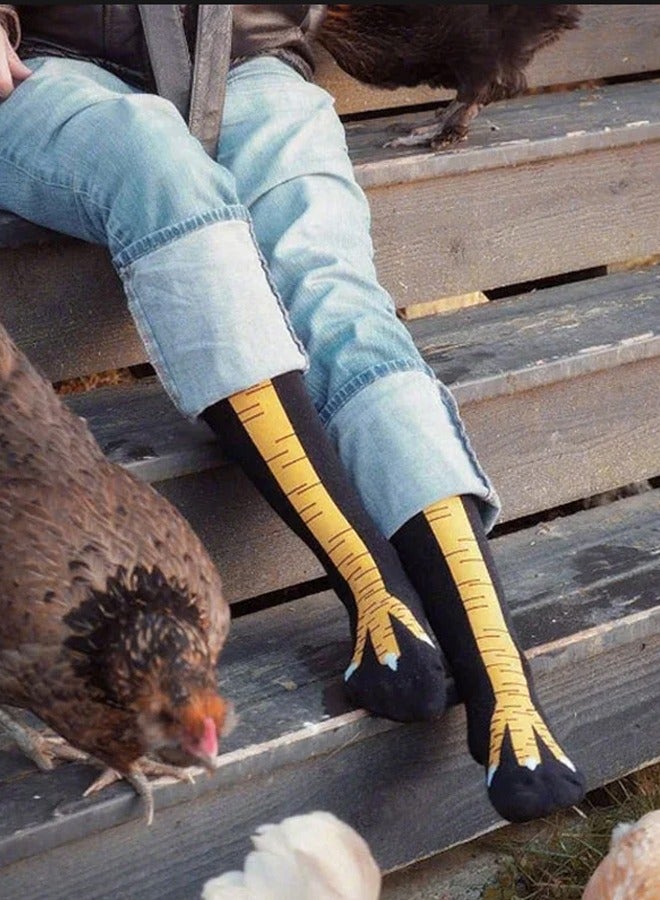general one pair of women's knee high socks fashionable cartoon funny chicken feet sports fitness socks casual leg repair socks women - Image 2