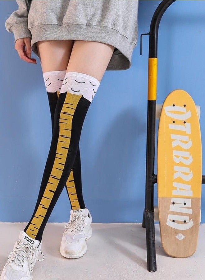 general one pair of women's knee high socks fashionable cartoon funny chicken feet sports fitness socks casual leg repair socks women - Image 5