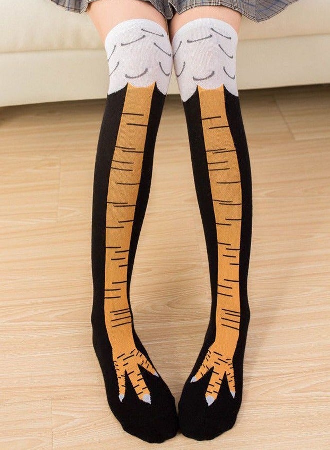 general one pair of women's knee high socks fashionable cartoon funny chicken feet sports fitness socks casual leg repair socks women - Image 3
