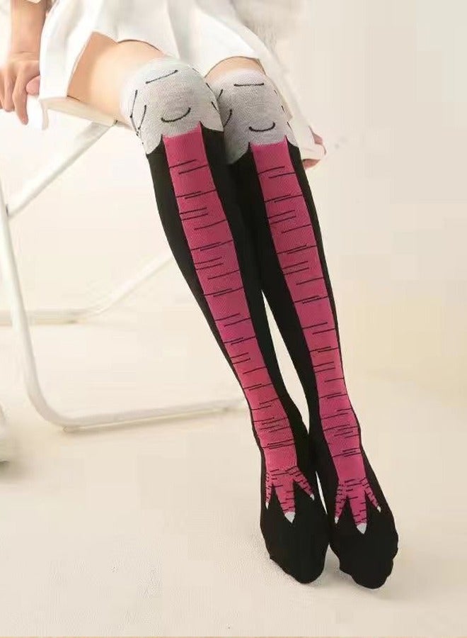 general one pair of women's knee high socks fashionable cartoon funny chicken feet sports fitness socks casual leg repair socks women - Image 4