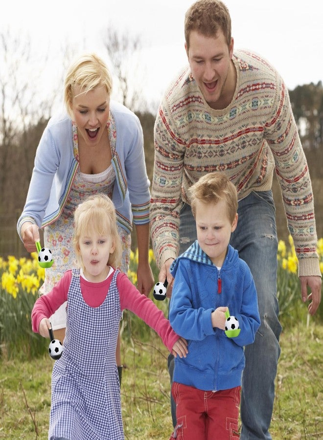 PullCrease 12 Pack Soccer Party Games Spoon Relay Race Toy Set for Teens Adults, Soccer Foam Ball and Spoon Race Game for Sports School Birthday Party Supplies Favors(Classic Colors) - Image 5