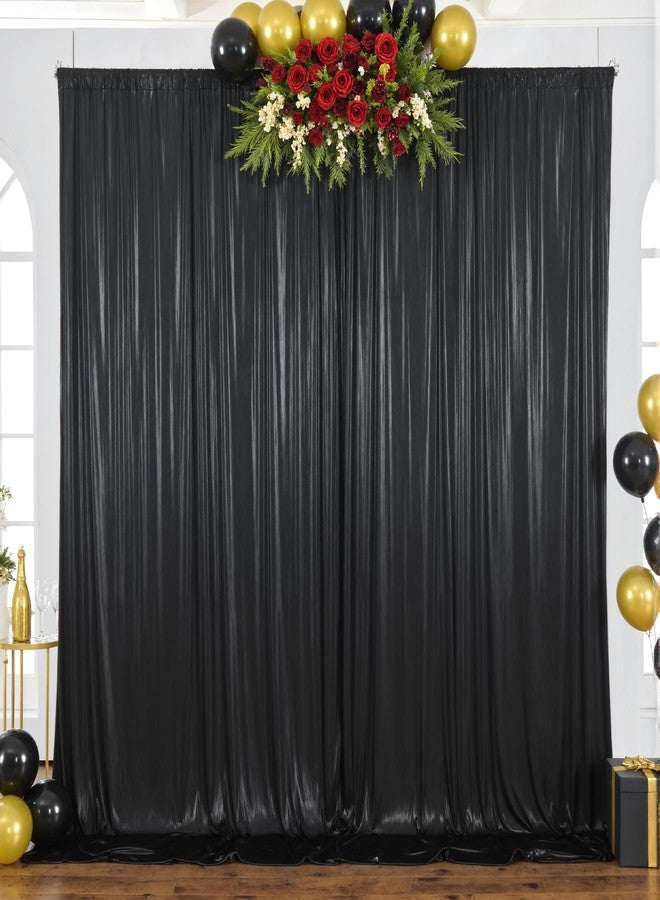 Suppromo 10x10ft Black Sequin Backdrop Curtain for Parties Glitter Photo Backdrop Wrinkle Free Polyester Drapes Shimmer Back Drop for Wedding Birthday Baby Shower Photography Shiny Background 2 Panels 5x10ft - Image 5