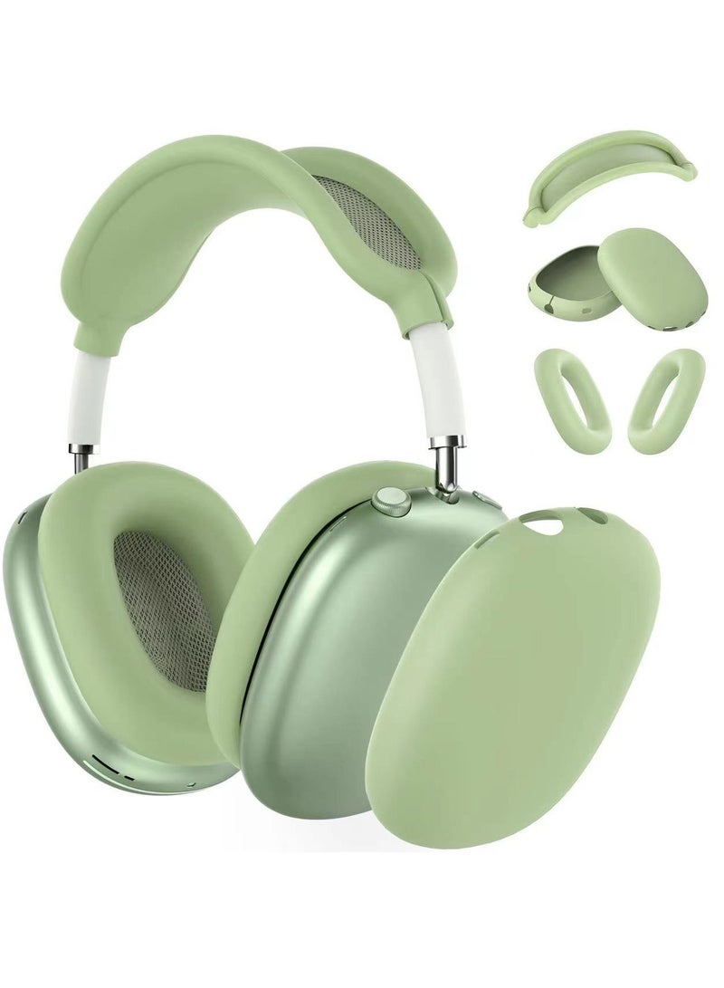 Mmmon Silicone Case Cover for AirPods Max Headphones,Anti-Scratch Ear Pad Case Cover/Ear Cups Cover/Headband Cover for AirPods Max,Accessories Soft Silicone Skin Protector for Apple AirPods Max(Green) - Image 1