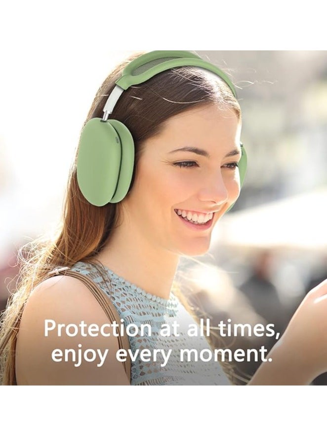 Mmmon - Silicone Case Cover for AirPods Max Headphones,Anti-Scratch Ear Pad Case Cover/Ear Cups Cover/Headband Cover for AirPods Max,Accessories Soft Silicone Skin Protector for Apple AirPods Max(Green) - Image 1