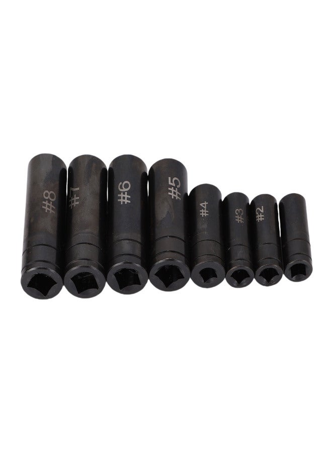 8Pcs Tap Socket Set Metric Standard 70500 1/4in 3/8in Drive with Bracket for Automobile Maintenance - Image 2
