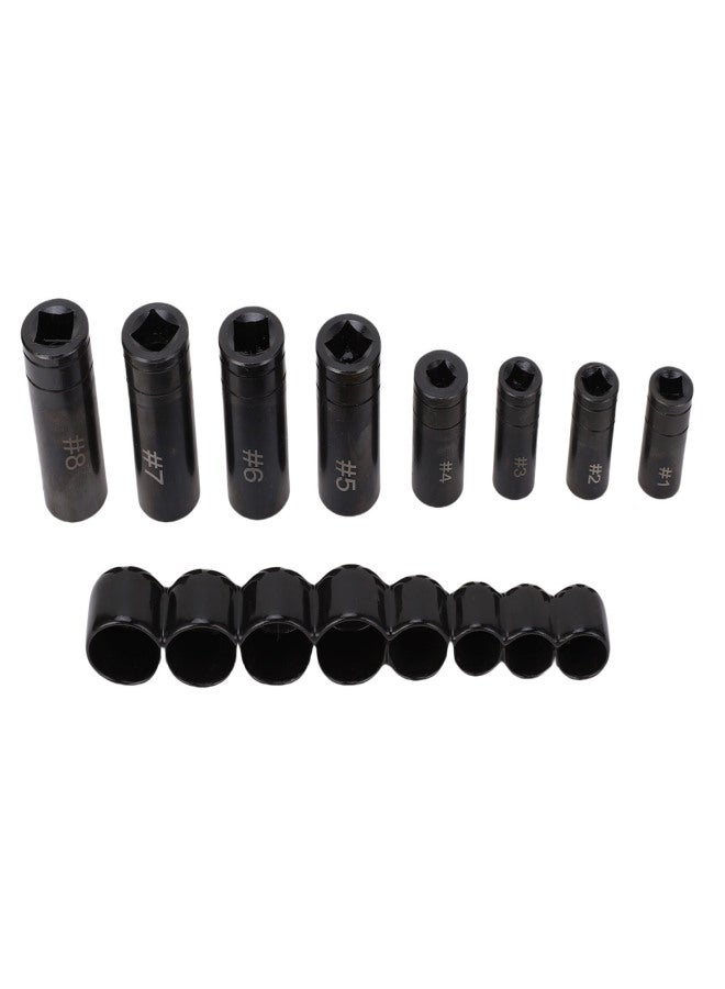 8Pcs Tap Socket Set Metric Standard 70500 1/4in 3/8in Drive with Bracket for Automobile Maintenance - Image 1