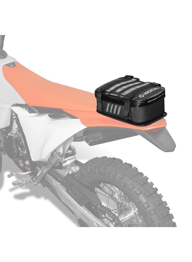 NICECNC Universal Dirt Bike Rear Fender Bag - Waterproof Motocross Tool Storage Organizer with Reflective Strip for Off-Road Adventure & Enduro Riding (Silver) - Image 2
