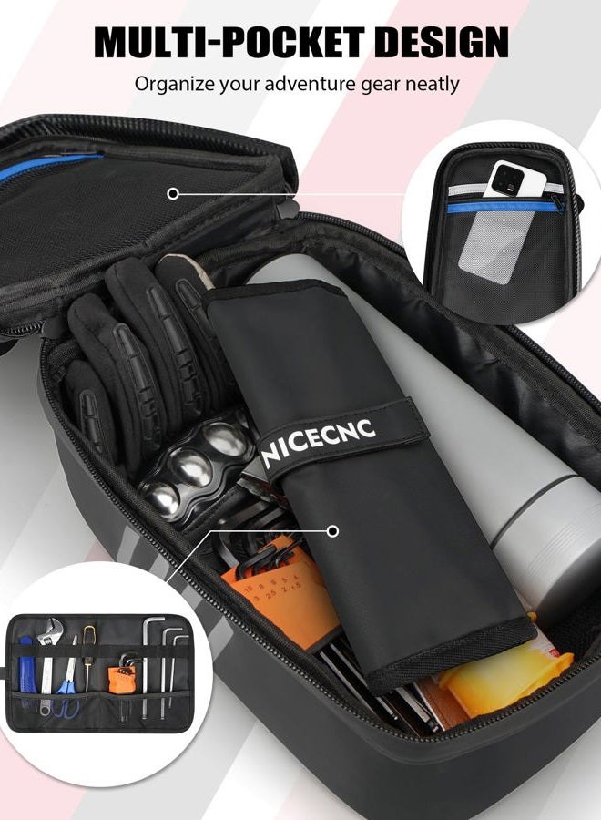 NICECNC Universal Dirt Bike Rear Fender Bag - Waterproof Motocross Tool Storage Organizer with Reflective Strip for Off-Road Adventure & Enduro Riding (Silver) - Image 4