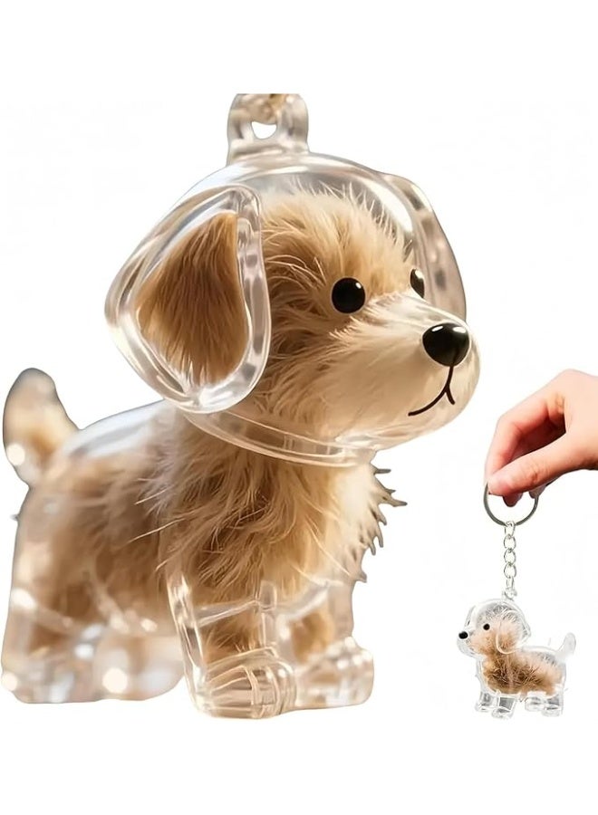 Dog Hair Collector Keychain Charm Memorial Storage Box,Pet Hair Storage Keychain,K-eychain for Collecting Dog Hair - Image 1