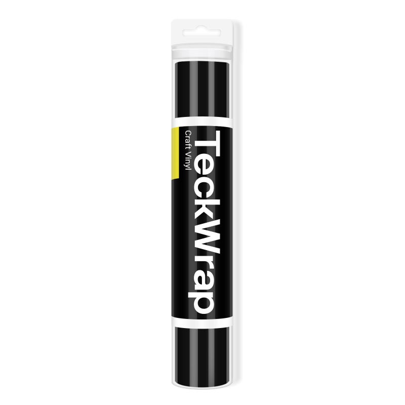 TECKWRAP 001 Vinyl Glossy Permanent Adhesive Vinyl for Craft Decal Projects 12" x 10ft, Glossy Ink Black - Image 1