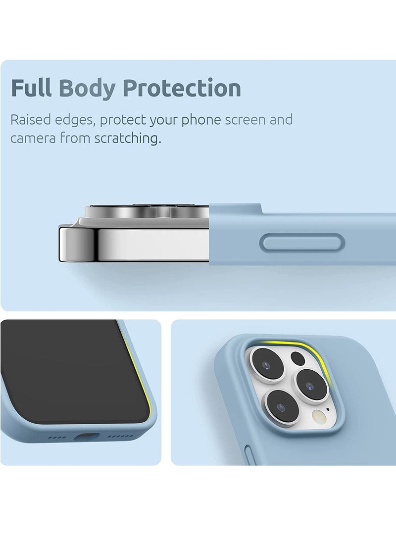 Magnetic Case Designed for iPhone 14 Pro Max Case 6.7 inch (2022), Compatible with MagSafe, Liquid Silicone Phone Case for iPhone 14 Pro Max, Blue Fog - Image 3