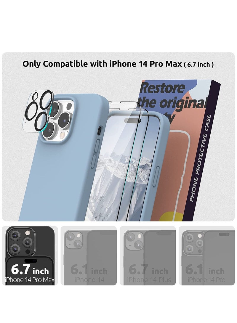 Magnetic Case Designed for iPhone 14 Pro Max Case 6.7 inch (2022), Compatible with MagSafe, Liquid Silicone Phone Case for iPhone 14 Pro Max, Blue Fog - Image 2