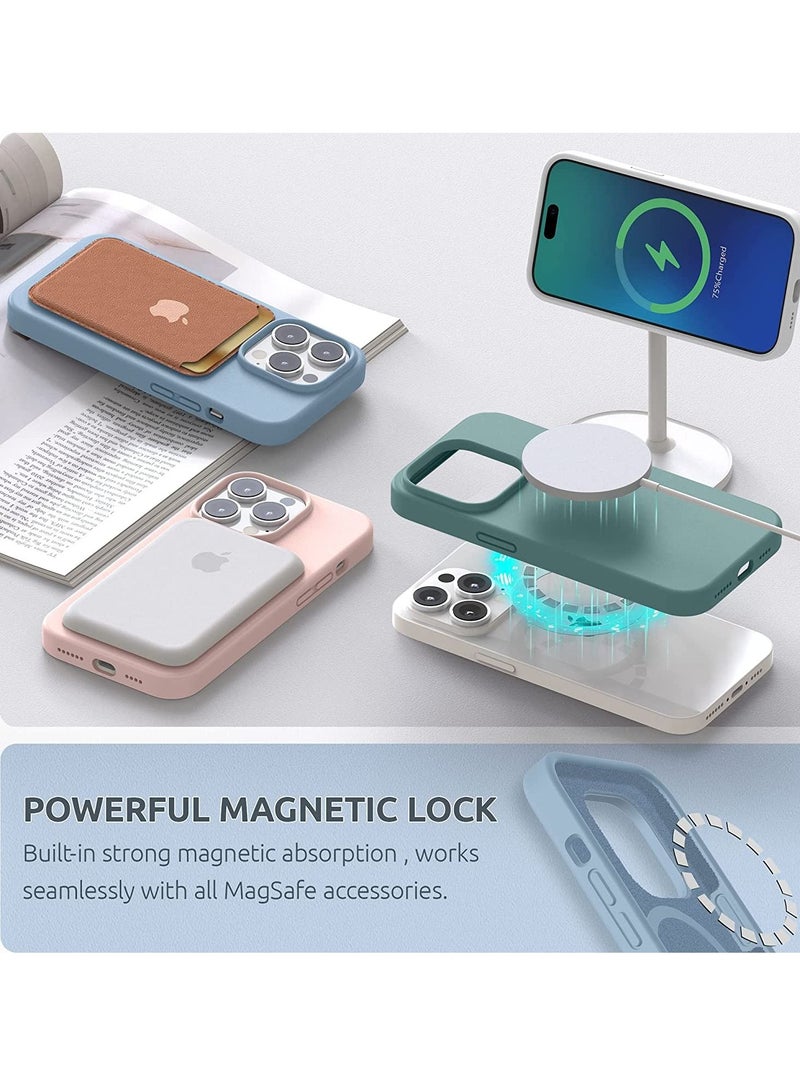 Magnetic Case Designed for iPhone 14 Pro Max Case 6.7 inch (2022), Compatible with MagSafe, Liquid Silicone Phone Case for iPhone 14 Pro Max, Blue Fog - Image 4