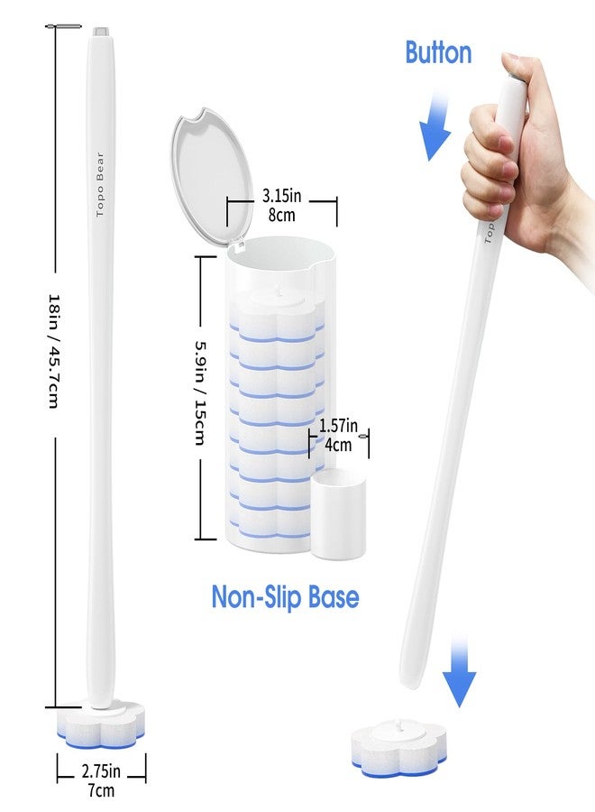 Topo Bear Disposable Toilet Bowl Brush with 40 Toilet Wand Refills, Toilet Bowl Cleaner Wands, Toilet Cleaning System Starter Kit - Image 2