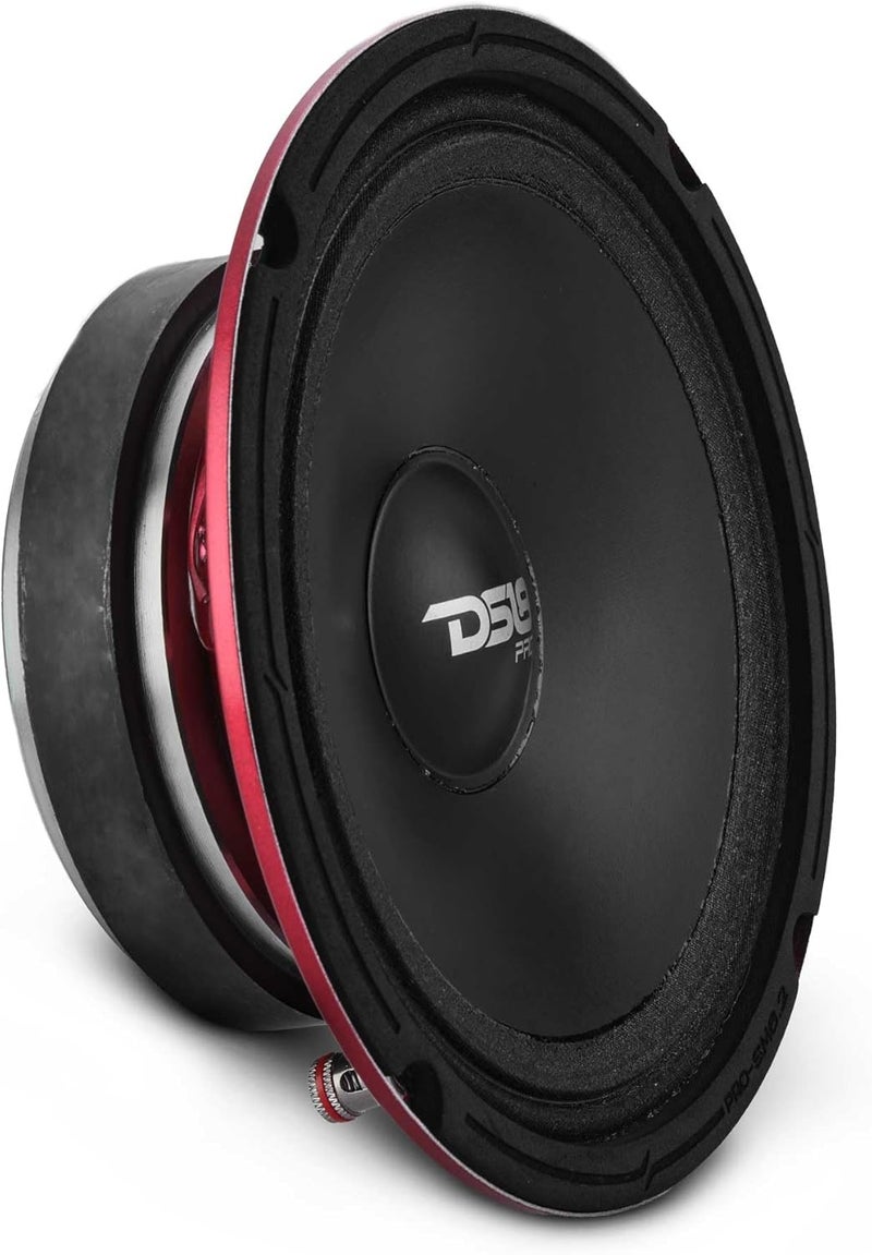 DS18 PRO-SM8.2 مكبر صوت نحيف 8 بوصة - 6.5 بوصة، سلة فولاذية حمراء، 500 واط أقصى طاقة، 250 واط RMS، 2 أوم - مكبرات صوت عالية الجودة - مقاومة للماء IP66، مثالي لتطبيقات الدراجات النارية - Image 1
