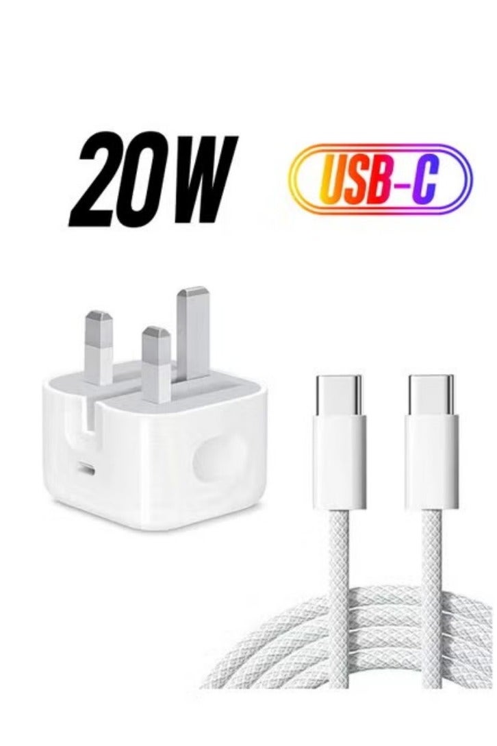 IPhone 20W Fast Charger with Type C Cable for  iPhone 16/16 Plus/16 Pro/16 Pro Max/15 Series,iPad Pro/mini 6, MacBook Pro/Air, Samsung S24 Ultra, Huawei P60, etc  - Image 1