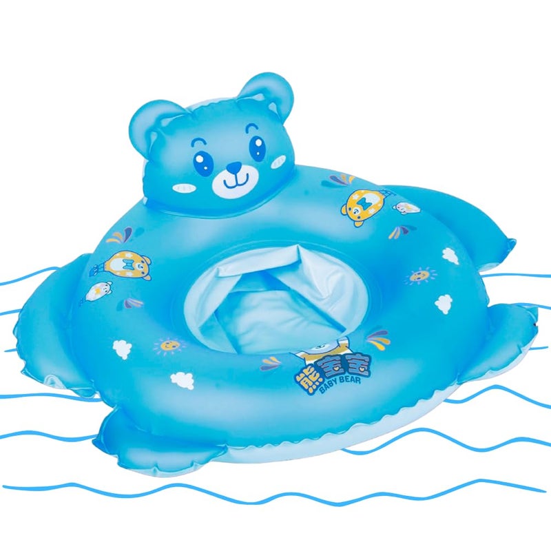 PlayMagic Teddy-Splash Swim Float Swimming Tube|60cm Swim Float Tube|Beach Swim Seat Ring|Floating Lounge for Pool & Lake|Outdoor Fun Toy for Pool Party|Birthday Gift for Kids 4+|Blue - Image 1