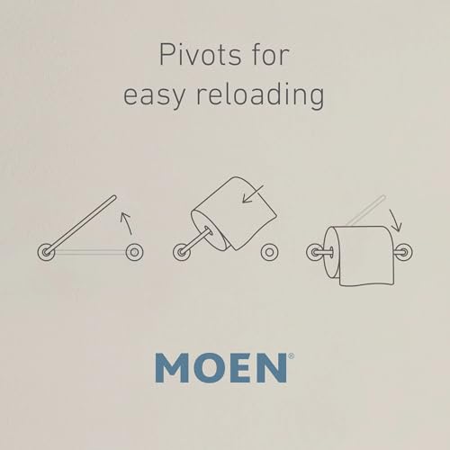 Moen YB5208BN Wynford Double Post Pivoting Toilet Paper Holder, Brushed Nickel - Image 3