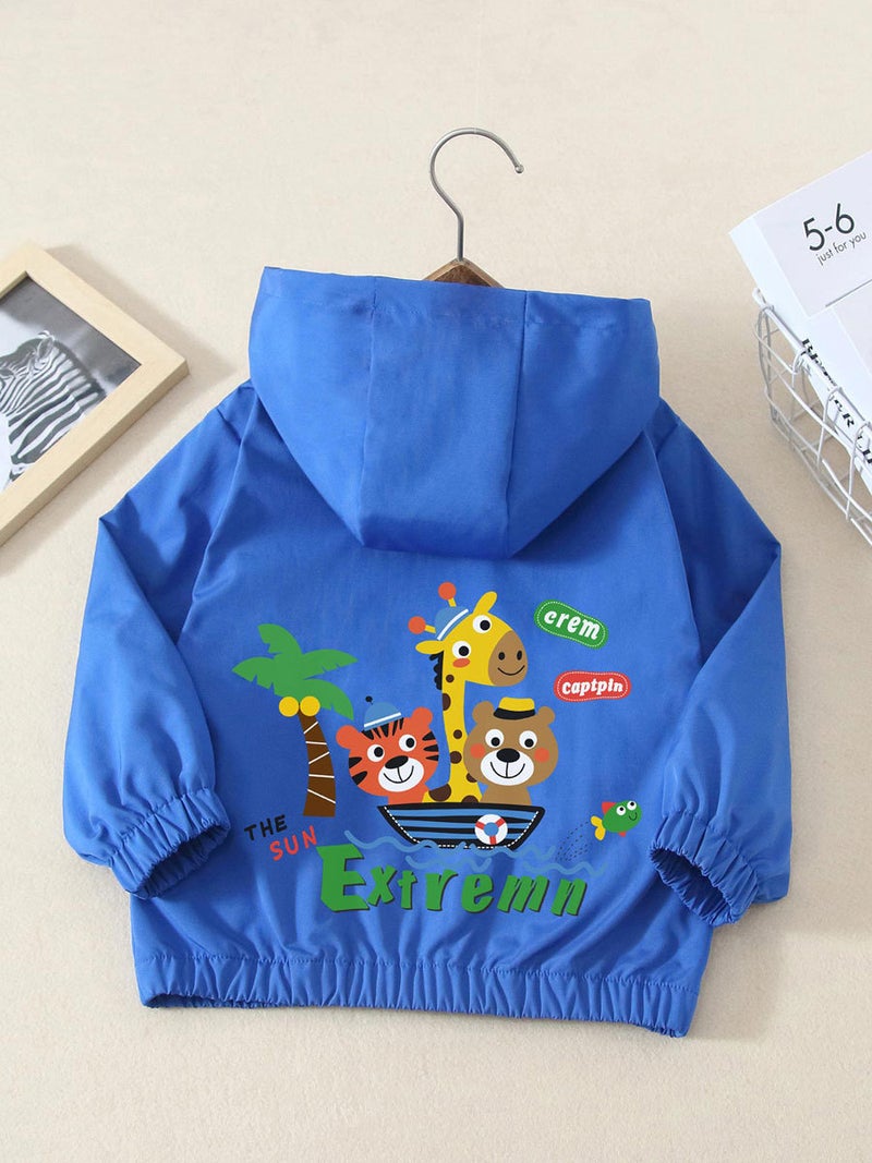 Children'S Spring Cartoon Jacket 2025 For Older Boys And Girls, Hooded Windbreaker, Trendy Children'S Clothing, Boys' Jacket - Image 4