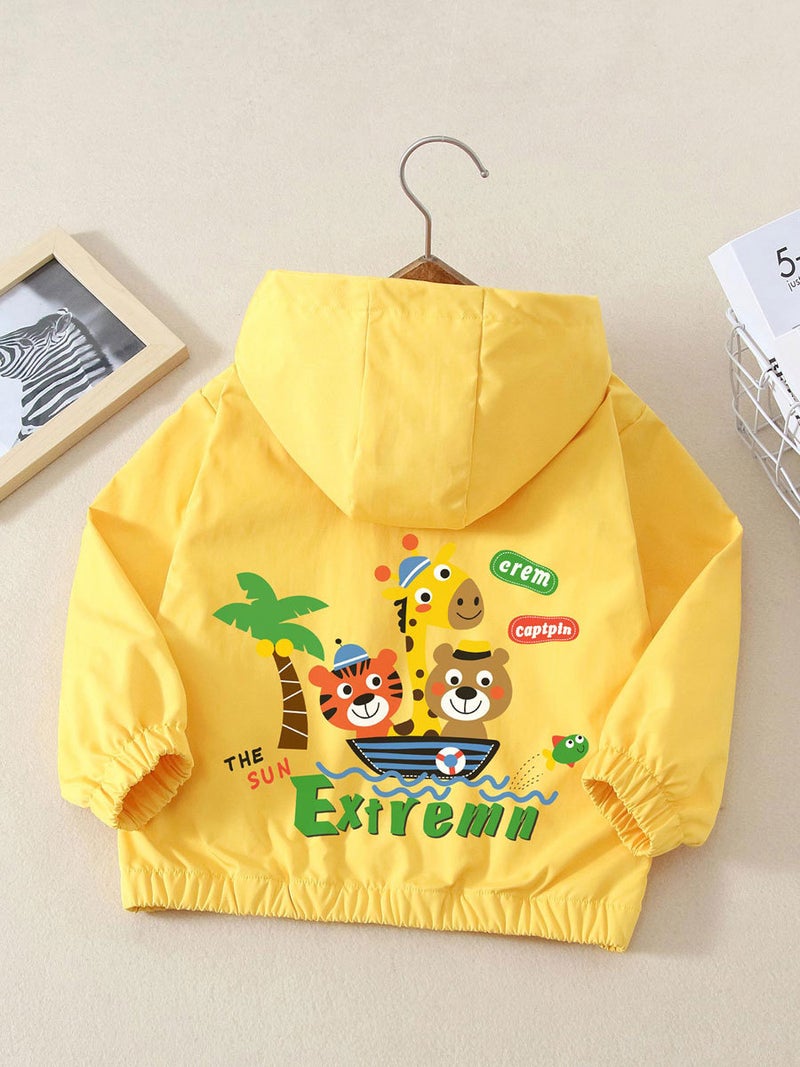 Children'S Spring Cartoon Jacket 2025 For Older Boys And Girls, Hooded Windbreaker, Trendy Children'S Clothing, Boys' Jacket - Image 3