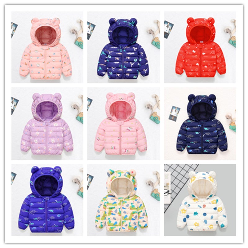 New Kidsren'S Clothing Thickeneded Kidsren'S Down Jackets Cartoon Short Hooded Jackets For Boys And Girls - Image 2