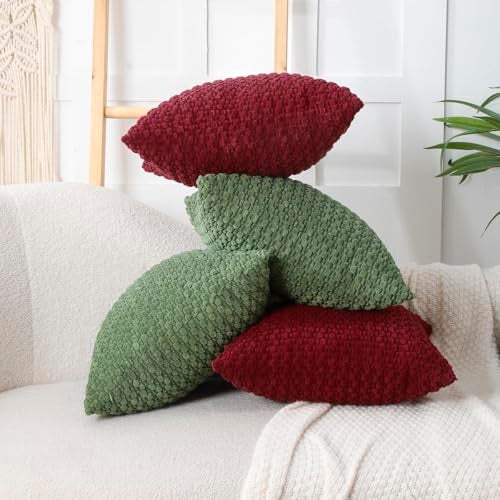 WOKANI Corduroy Cream White Throw Pillow Covers 18x18 Set of 2, Decorative Soft Boho Striped Decoration Pillowcases Modern Farmhouse Home Decor for Sofa Living Room Couch Bed - Image 4