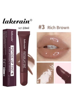 lakerain Peptide Lip Tint 2 in 1 Lip Gloss and Lip Treatment Plumper and Softer Lips Restore Replenish Dry Lips Lip Color Lipstick Lip Gloss Hydrating Moisturizing Lip Gloss 10ml Rich Brown 03  - Image 2