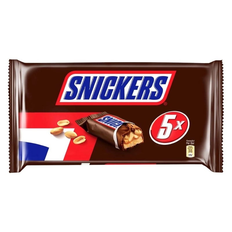 Snickers Chocolate Bars with Peanuts and Caramel 5 Bars-5X40gms