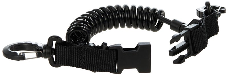 Scuba Choice Scuba Diving Shark Coil Lanyard with Snaps and Quick Release Buckles, Black - Image 2