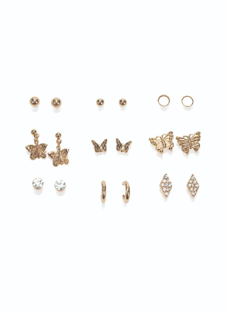 AMICA Butterfly Mix & Match Set of 9 Earrings