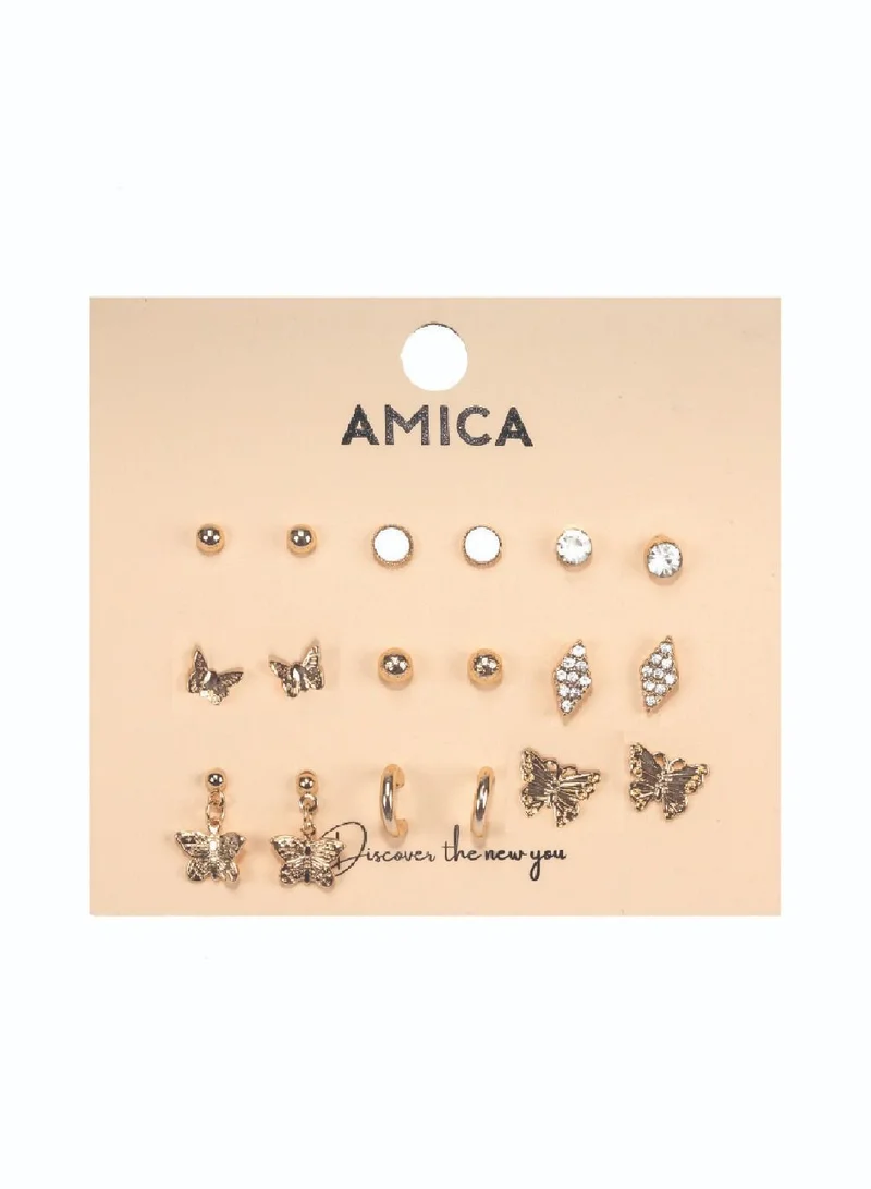 AMICA Butterfly Mix & Match Set of 9 Earrings
