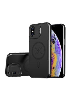 Magnetic Case For Iphone Xs Max Compatible With Magsafe 2 Layer Military Grade Structure Protection Built In Camera Ring Stand Cover For Iphone Xs Max Black