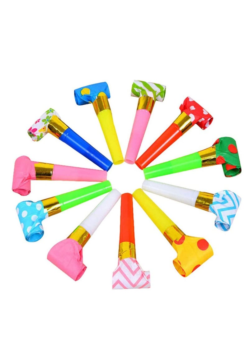 Blowouts Noisemakers Funny Party Blowers Musical Horns Colorful Paper Whistles Supplies Decorative Toys Random Color - Image 1