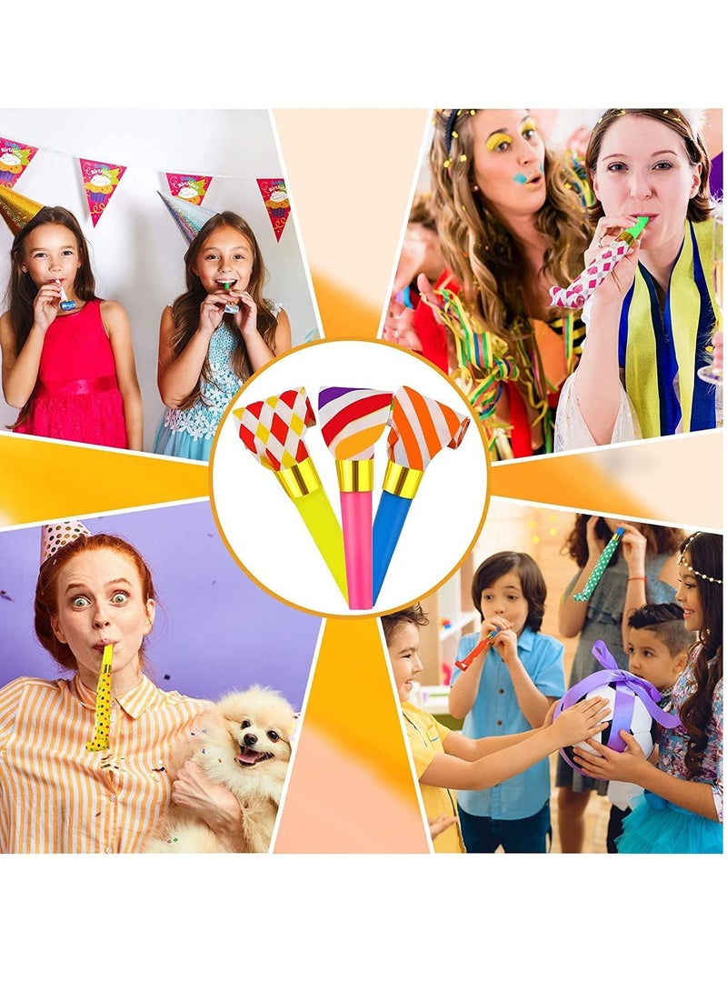 Blowouts Noisemakers Funny Party Blowers Musical Horns Colorful Paper Whistles Supplies Decorative Toys Random Color - Image 2