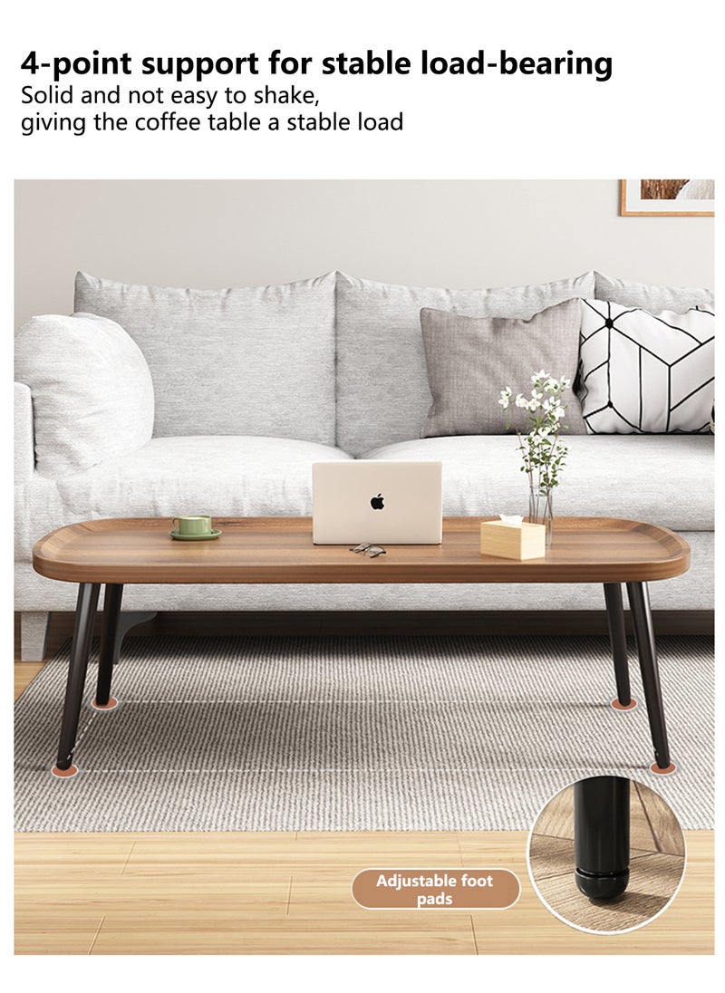 Sharpdo Coffee Table, Walnut Sofa Side Table,Center Table For Living Room, Modern End Table Suitable for Home, Office, Coffee Shop - Image 2