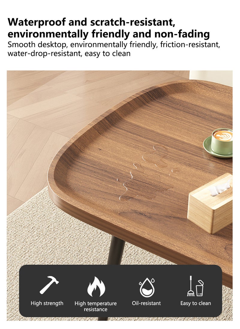 Sharpdo Coffee Table, Walnut Sofa Side Table,Center Table For Living Room, Modern End Table Suitable for Home, Office, Coffee Shop - Image 3