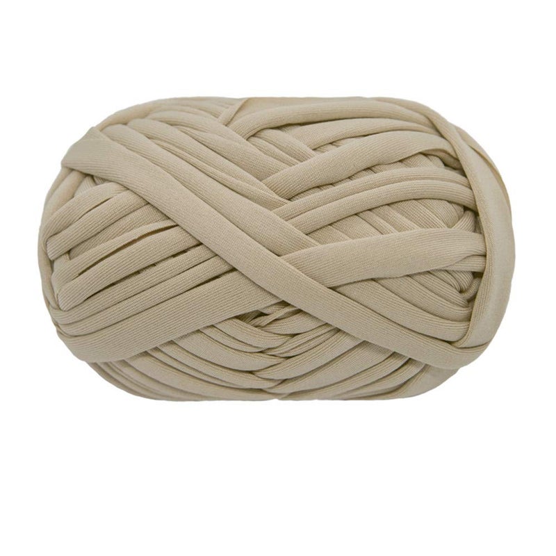 TShirt Yarn Knitting Yarn Fabric Crochet Cloth for Summer Hand DIY Bag Blanket Cushion Crocheting Projects 100g 22 Light Beige