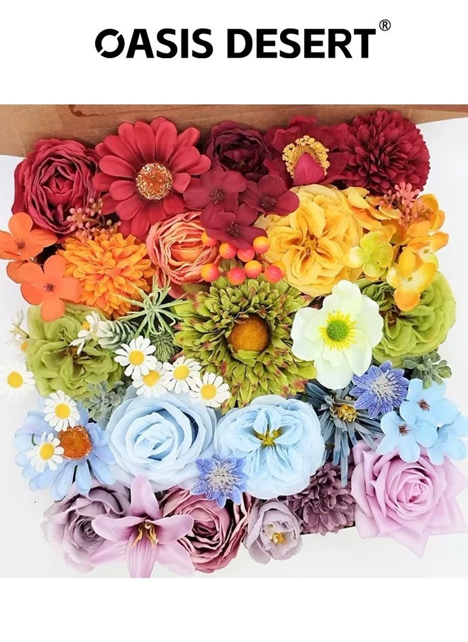 OASIS DESERT Colorful Artificial Flowers Combination Box Set Fake Flowers DIY Wedding Decoration Fake Flowers Home Decoration Indoor Artificial Flowers  - Image 1