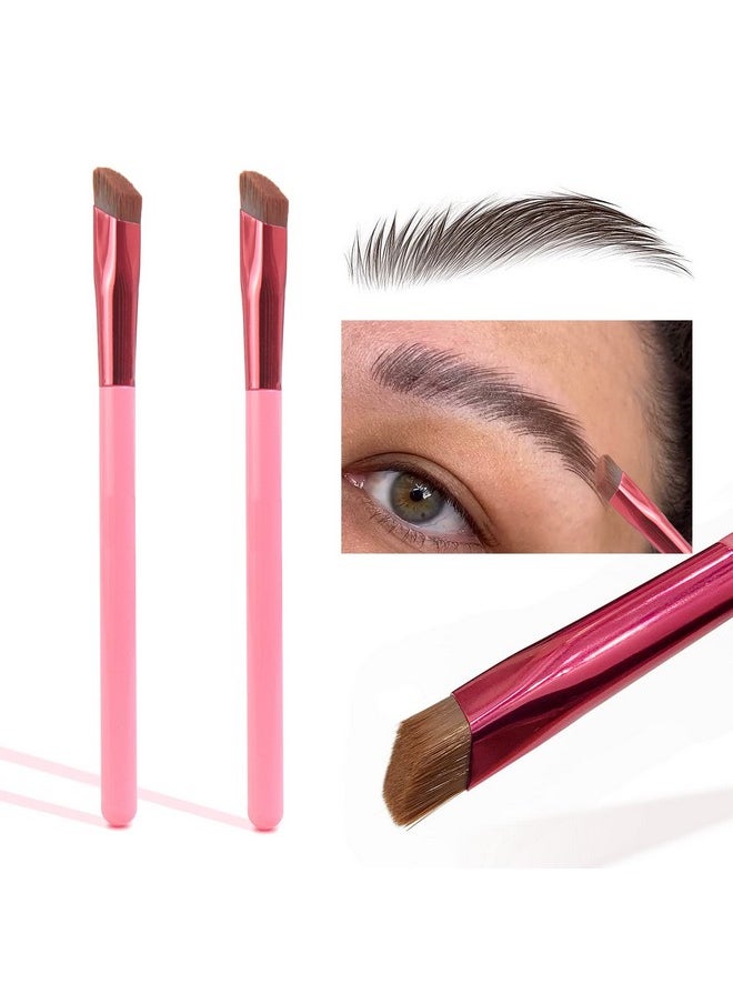 LSxia 2Pcs Multifunction Eyebrow Brush Make Hair Like Strokes At All Eye Brow Concealer Contour Brush Professional Square Angled Eyebrow Brush For Eye Brow Makeup  - Image 1