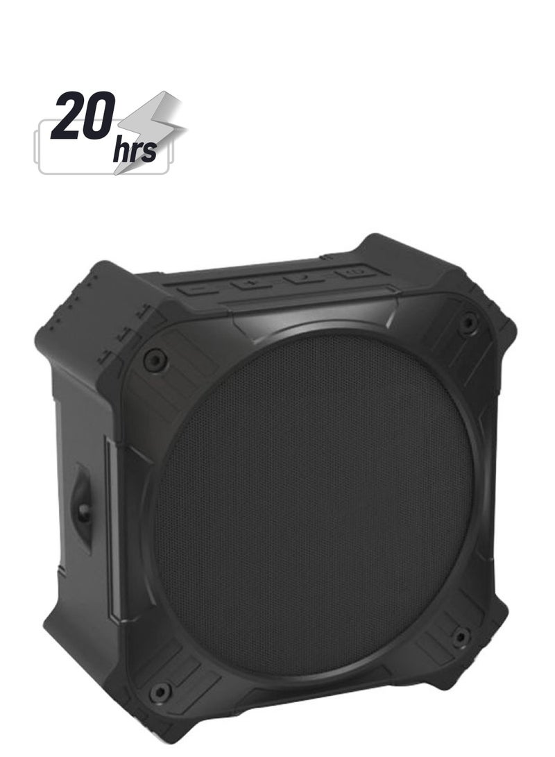 NIBEMINENT Waterproof Solar Rechargeable Subwoofer Bluetooth Speaker Black  - Image 1