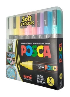 POSCA Paint Marker Pen Medium Tip 1.8-2.5 mm, 8 Soft Colors  - Image 2